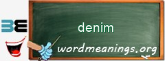 WordMeaning blackboard for denim